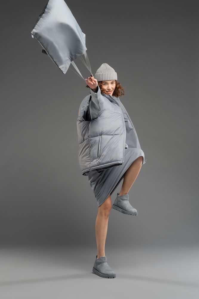 Шопер B3, серый с серыми ручками / Миниатюра WWW (1000)