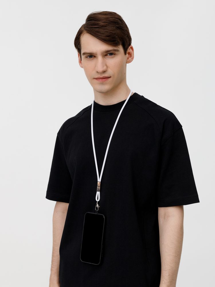 Шнурок для бейджа Tube Metal, белый / Миниатюра WWW (1000)