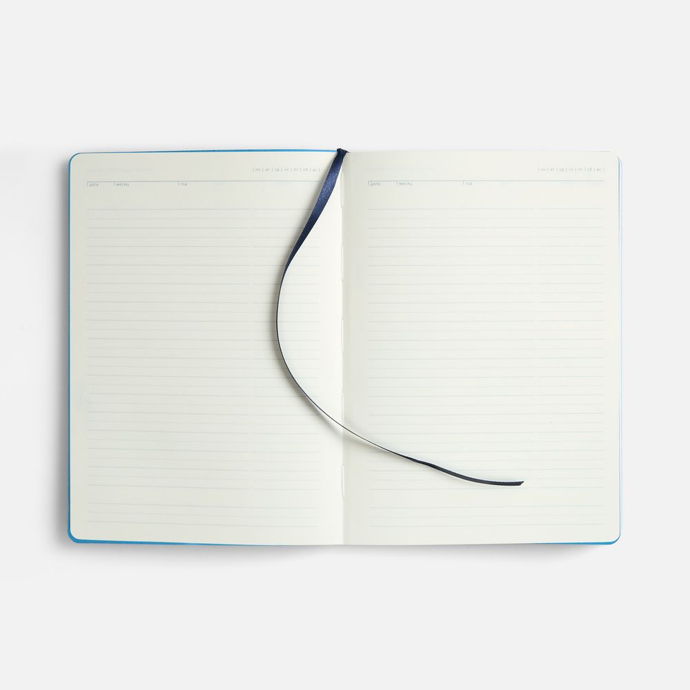 Ежедневник Doppio, недатированный, синий с голубым / Миниатюра WWW (1000)