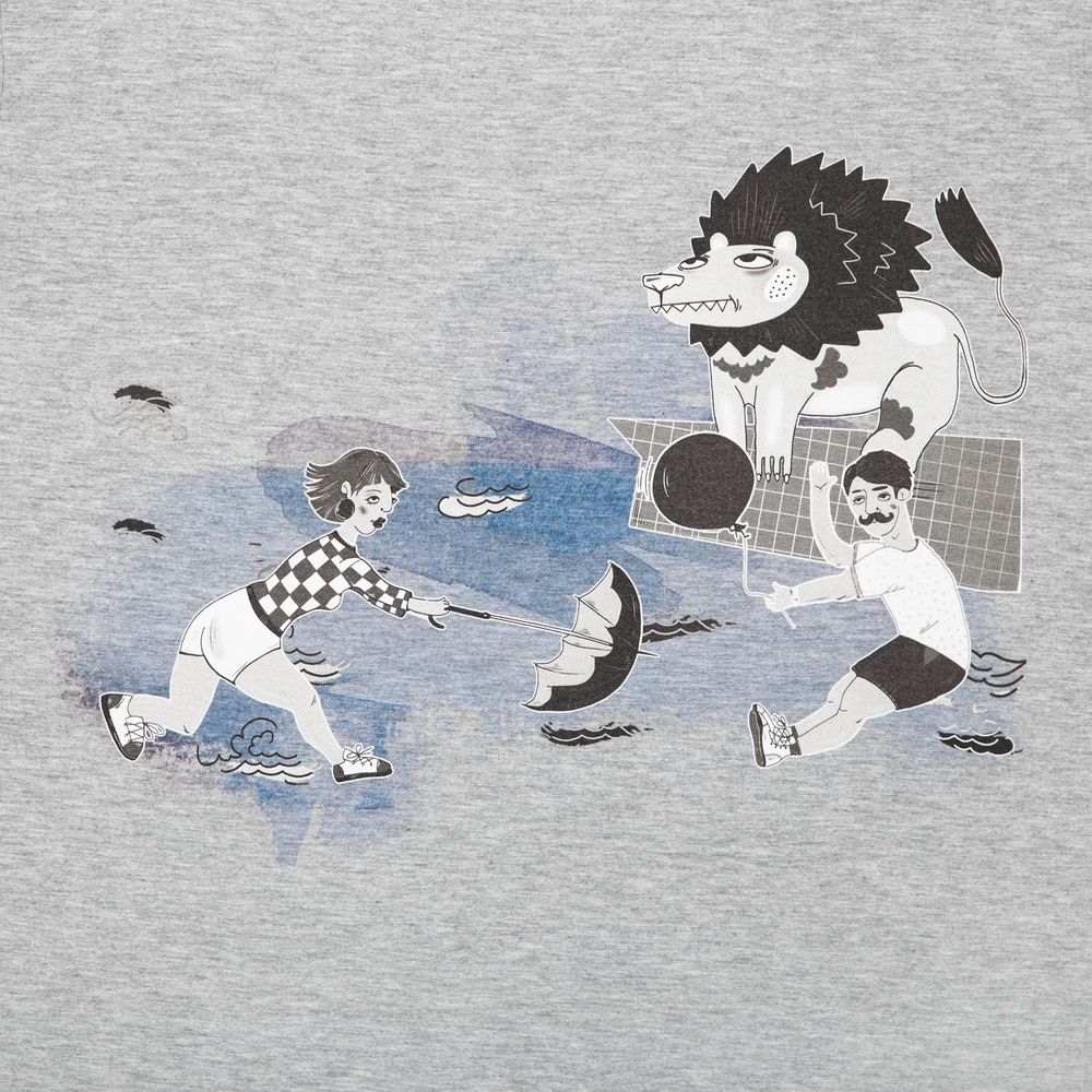 Футболка «Не вы ли были у Невы», серый меланж / Миниатюра WWW (1000)