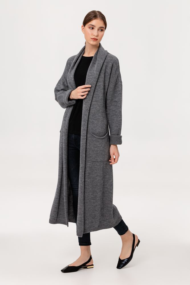 Кардиган женский Free Flow, серый меланж / Миниатюра WWW (1000)