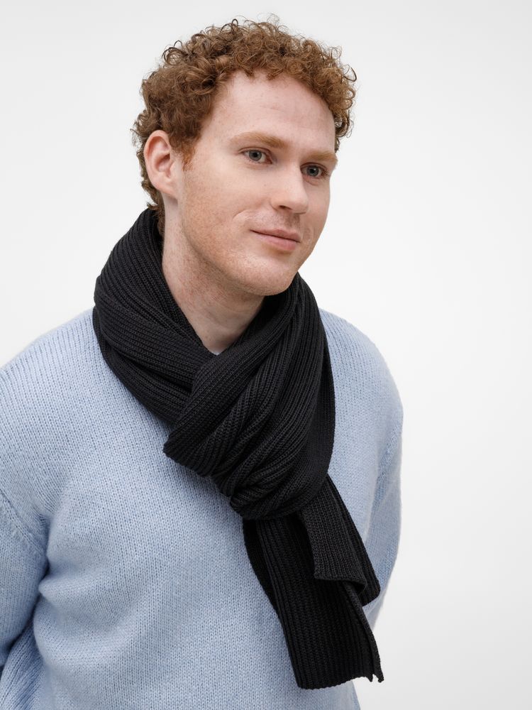 Шарф Nobilis Mono, черный / Миниатюра WWW (1000)