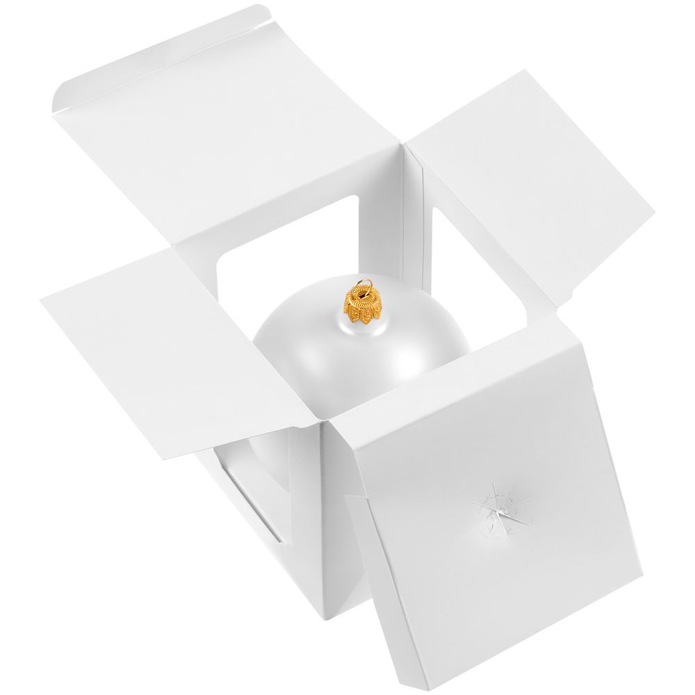 Елочный шар Gala Matt в коробке, белый, 6 см / Миниатюра WWW (1000)