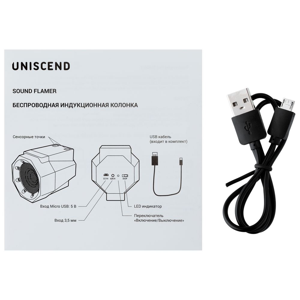 Беспроводная индукционная колонка Uniscend Flamer, черная / Миниатюра WWW (1000)