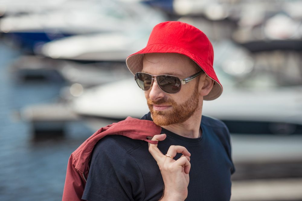 Панама Unit Summer двусторонняя, красная с серым / Миниатюра WWW (1000)