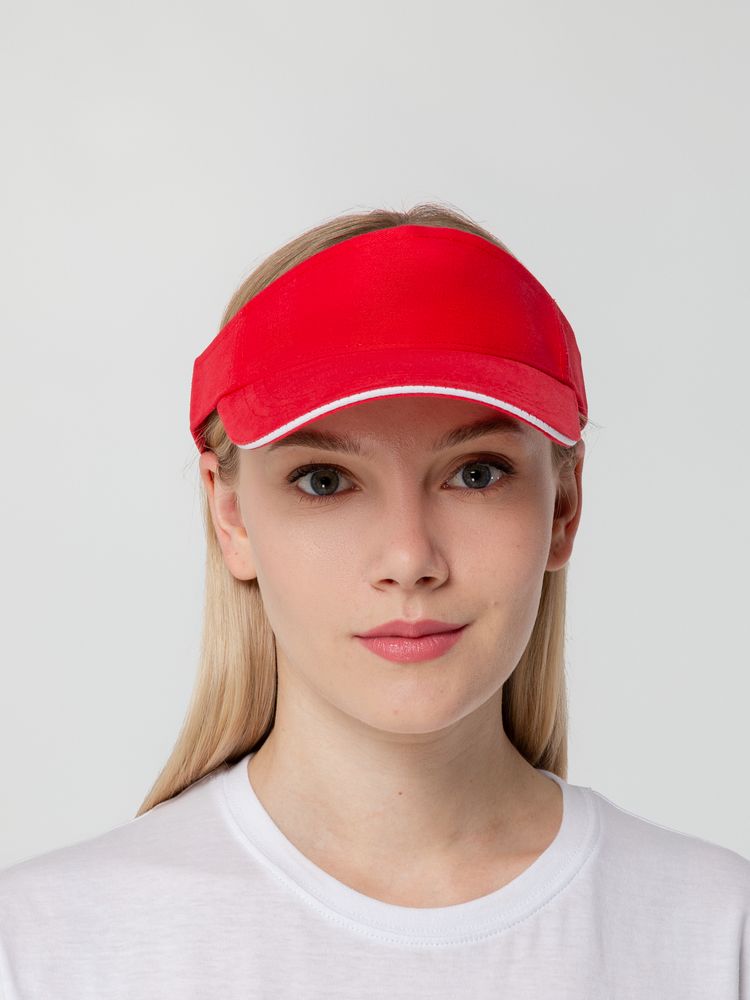 Козырек Active, красный с белым кантом / Миниатюра WWW (1000)