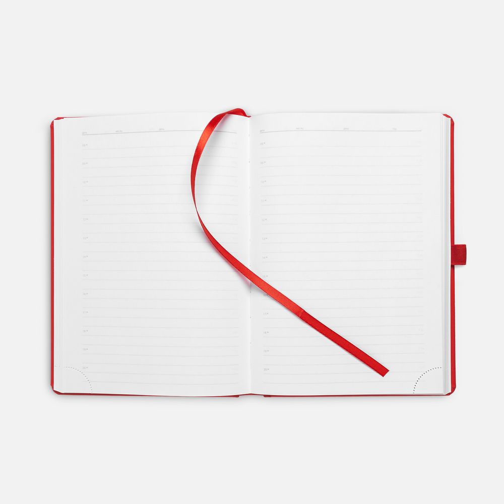 Ежедневник Favor Metal, недатированный, красный / Миниатюра WWW (1000)