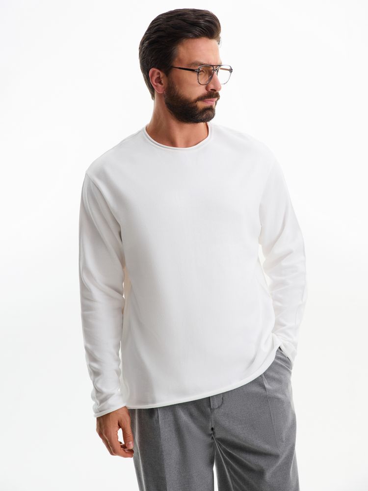 Лонгслив унисекс Siluetti Fuori, молочно-белый / Миниатюра WWW (1000)