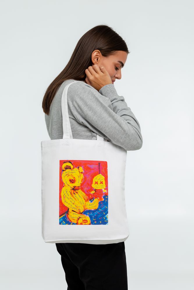 Холщовая сумка I Don't See You, молочно-белая / Миниатюра WWW (1000)