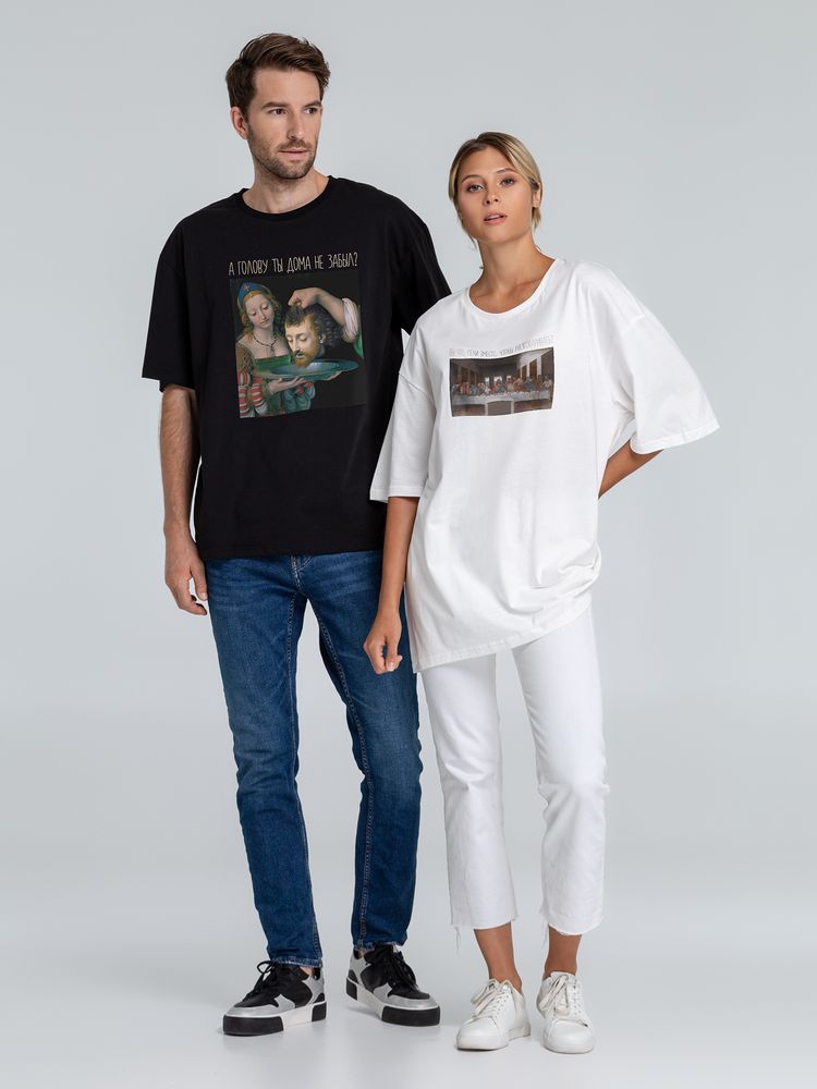 Футболка оверсайз «А голову ты дома не забыл», черная / Миниатюра WWW (1000)