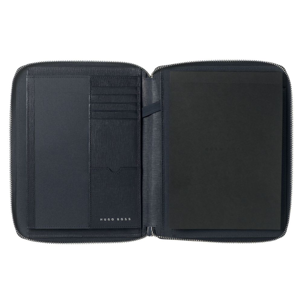 Набор Hugo Boss: папка c блокнотом А4 и ручка, темно-синий / Миниатюра WWW (1000)