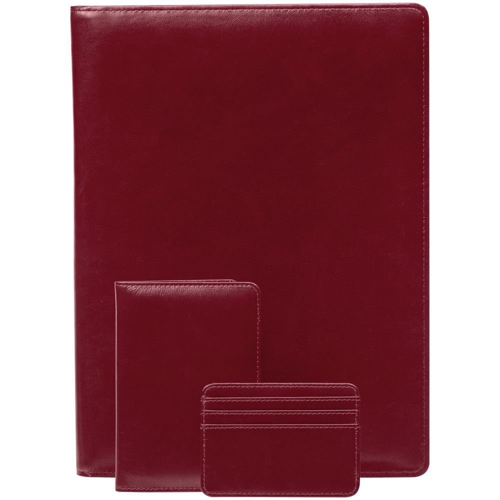 Обложка для паспорта Signature, бордовая с бежевым / Миниатюра WWW (1000)