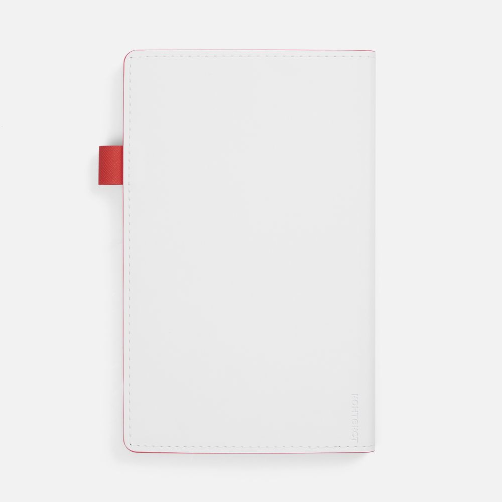 Ежедневник White Shall, недатированный, бело-красный / Миниатюра WWW (1000)