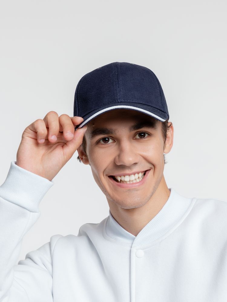 Бейсболка Generic, темно-синяя с белым кантом / Миниатюра WWW (1000)