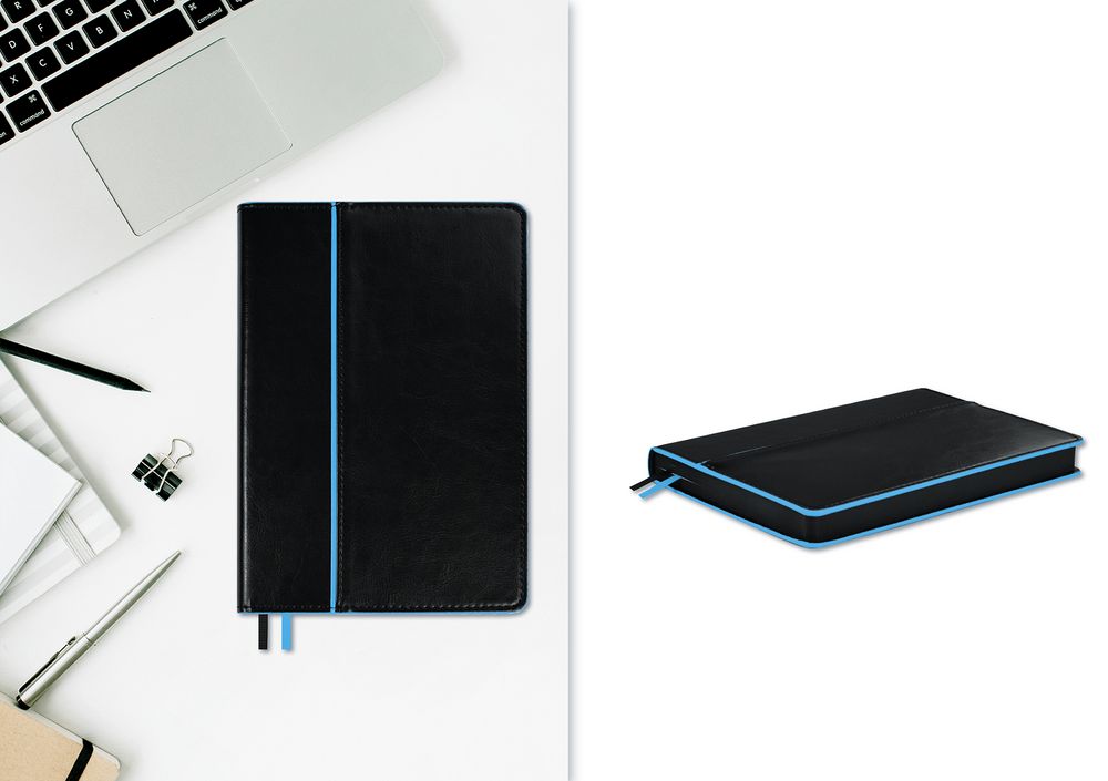 Ежедневник Alanis, недатированный, черный c голубым / Миниатюра WWW (1000)