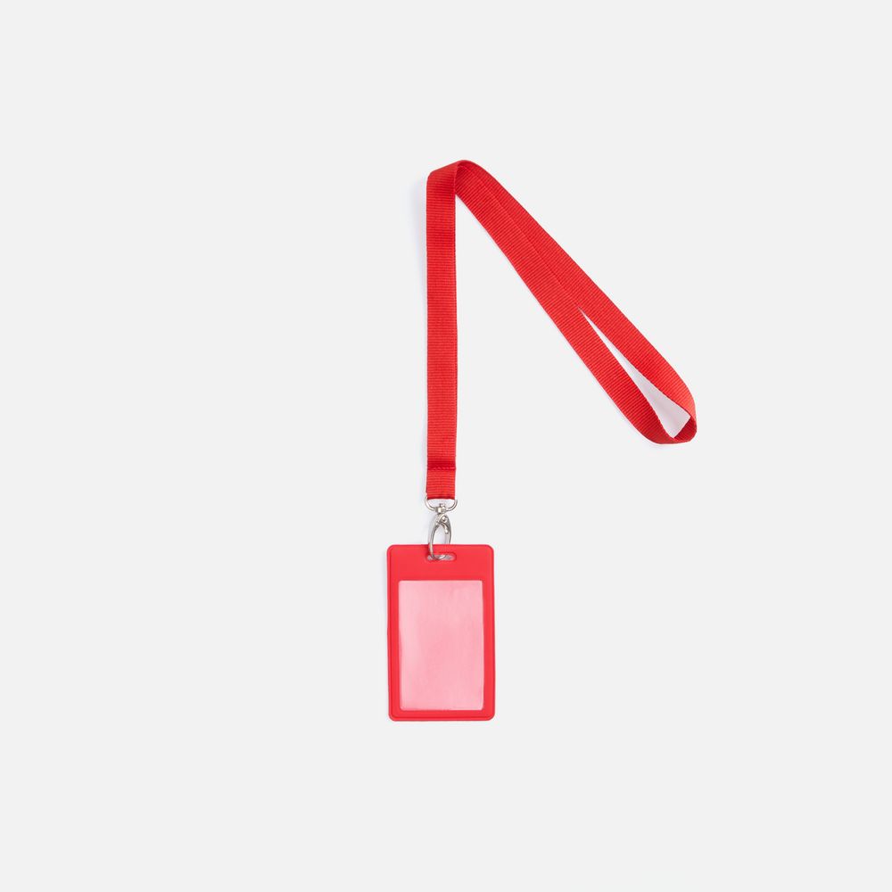 Лента для бейджа Pin, красная / Миниатюра WWW (1000)