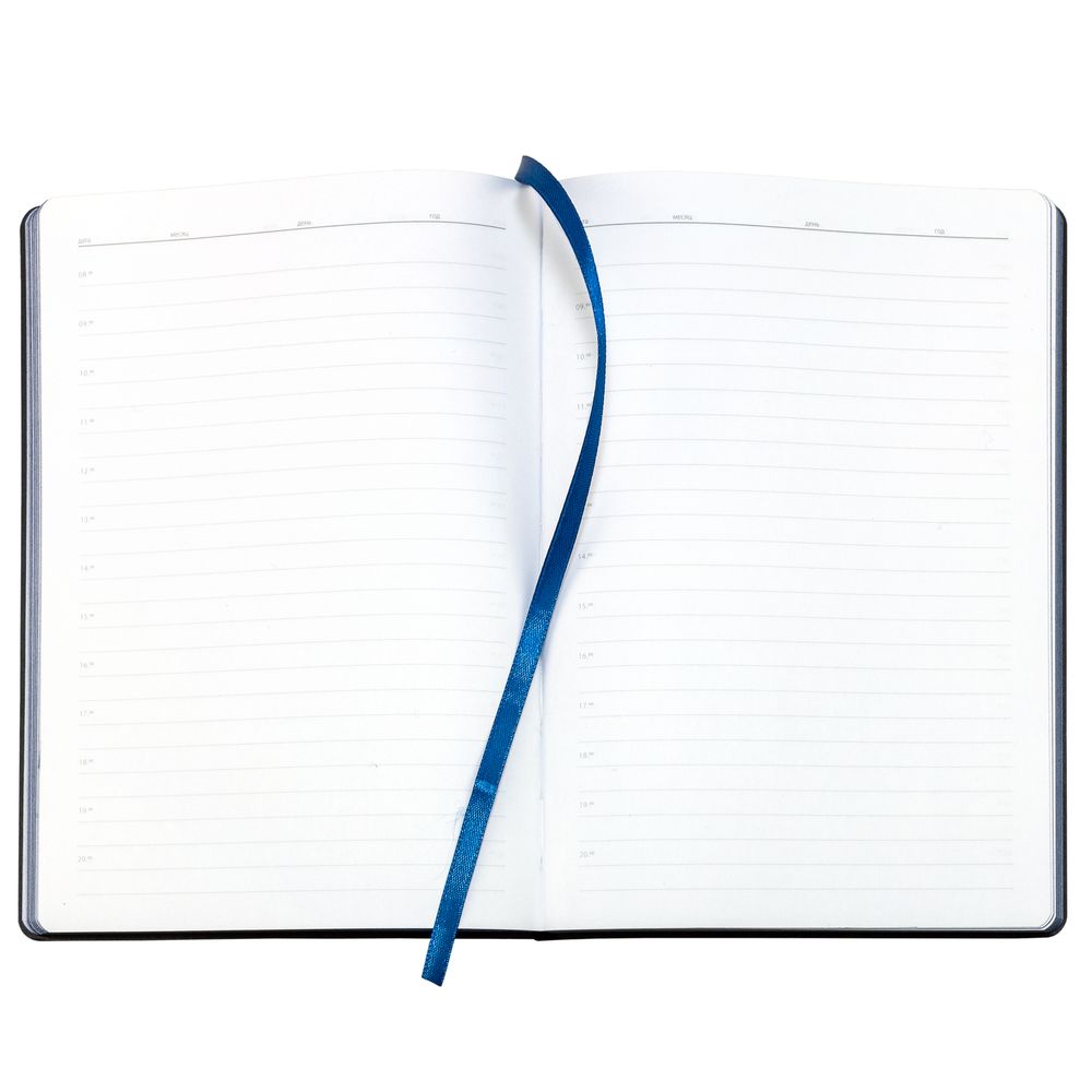 Ежедневник Bookmark, недатированный, черный с синим / Миниатюра WWW (1000)