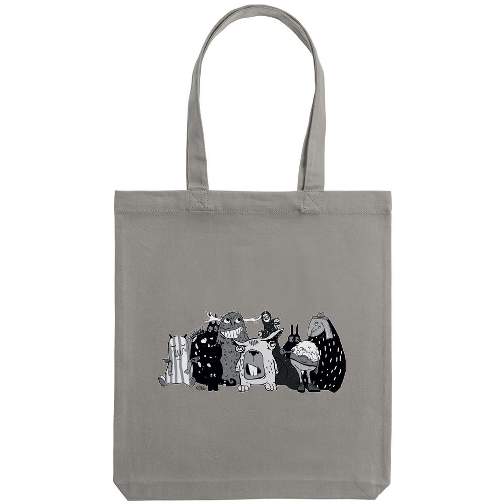 Холщовая сумка «Все мы немного монстры», серая / Миниатюра WWW (1000)