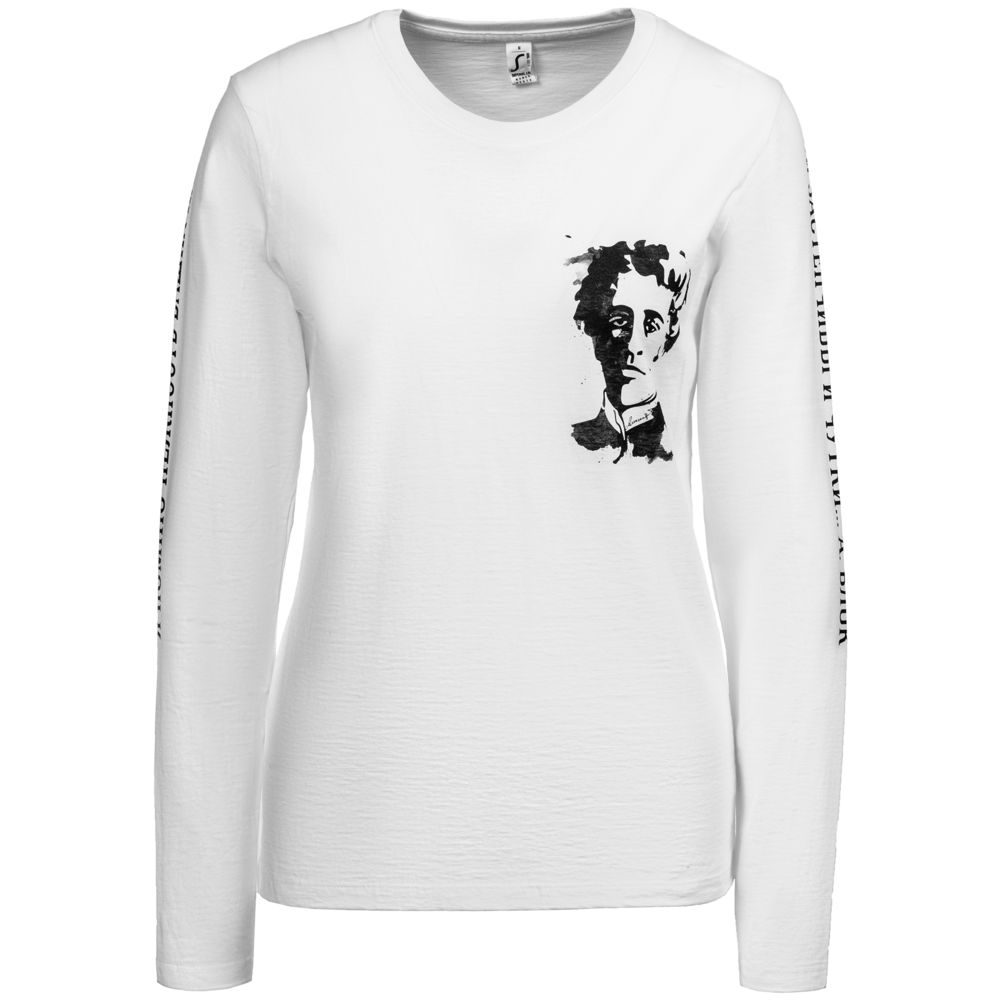 Футболка женская с длинным рукавом «Блок», белая / Миниатюра WWW (1000)
