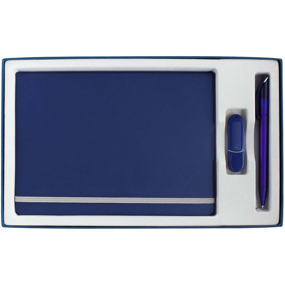 Коробка In Form с ложементом под ежедневник, флешку, ручку, ver. 2, синяя / Миниатюра WWW (1000)