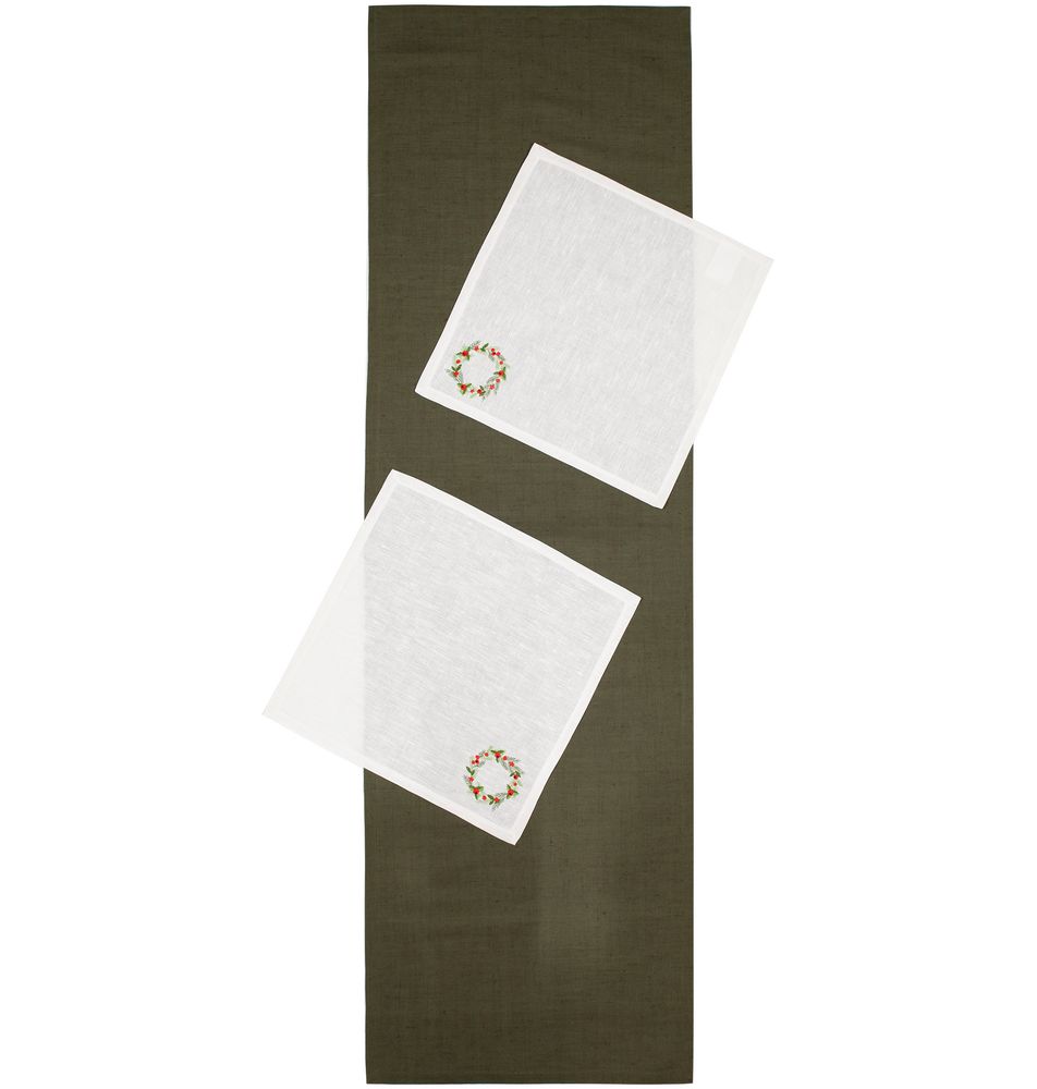 Набор текстиля Wintertainment, с рождественским венком / Миниатюра WWW (1000)