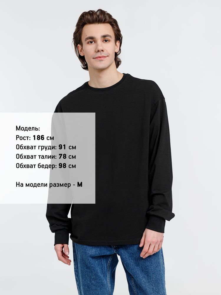 Футболка оверсайз унисекс с длинным рукавом Сity Sapiens, черная / Миниатюра WWW (1000)