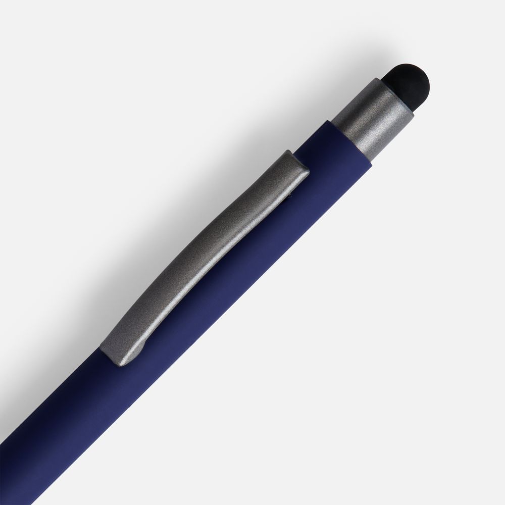 Ручка шариковая Atento Soft Touch со стилусом, темно-синяя / Миниатюра WWW (1000)