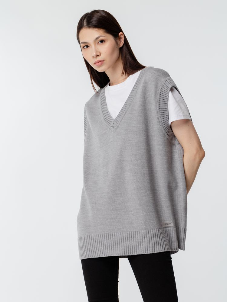 Жилет оверсайз унисекс Tad, светло-серый / Миниатюра WWW (1000)