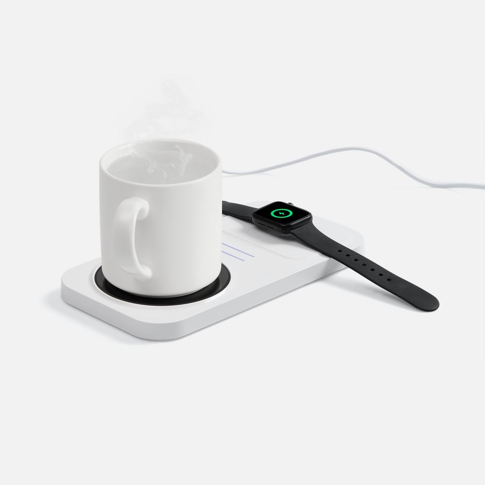Беспроводное зарядное устройство с подогревом кружки Hot Task, белое / Миниатюра WWW (1000)