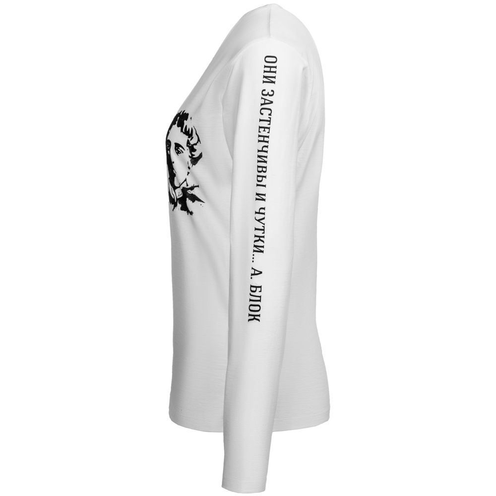 Футболка женская с длинным рукавом «Блок», белая / Миниатюра WWW (1000)