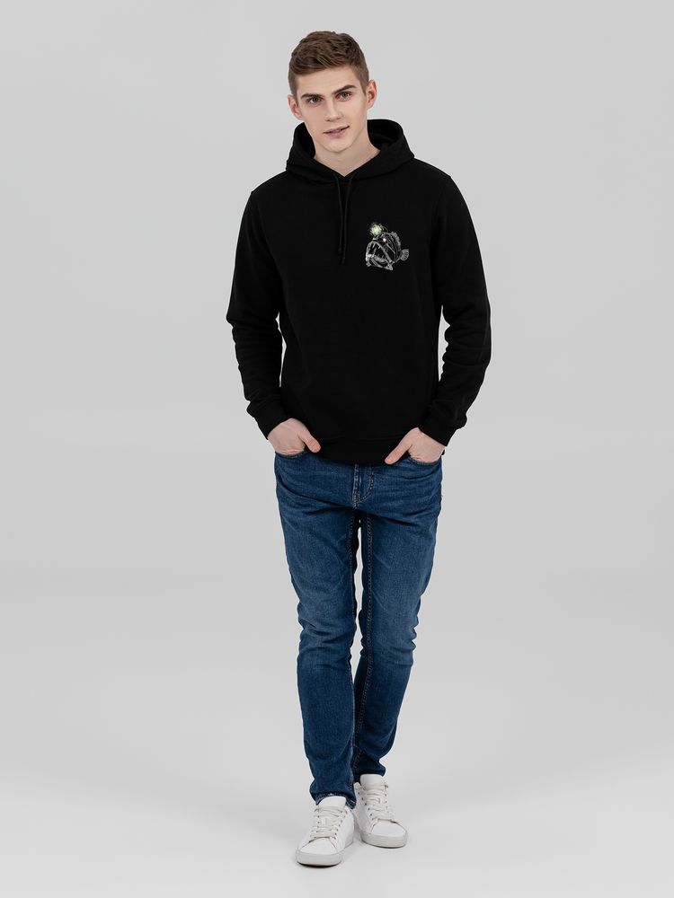 Худи «Морской черт» со светящимся принтом, черное / Миниатюра WWW (1000)