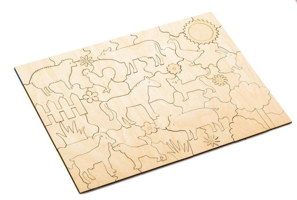 Развивающий эко-пазл Wood Games, ферма / Миниатюра WWW (1000)