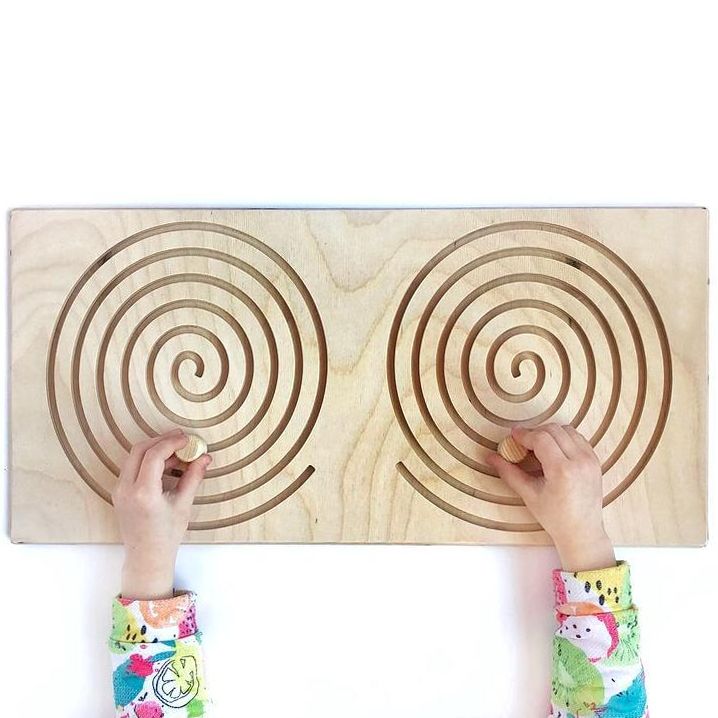 Межполушарная доска Wood Games, круглая спираль / Миниатюра WWW (1000)