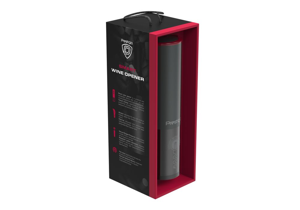 Набор с электрическим штопором Lugano, черный с красным / Миниатюра WWW (1000)