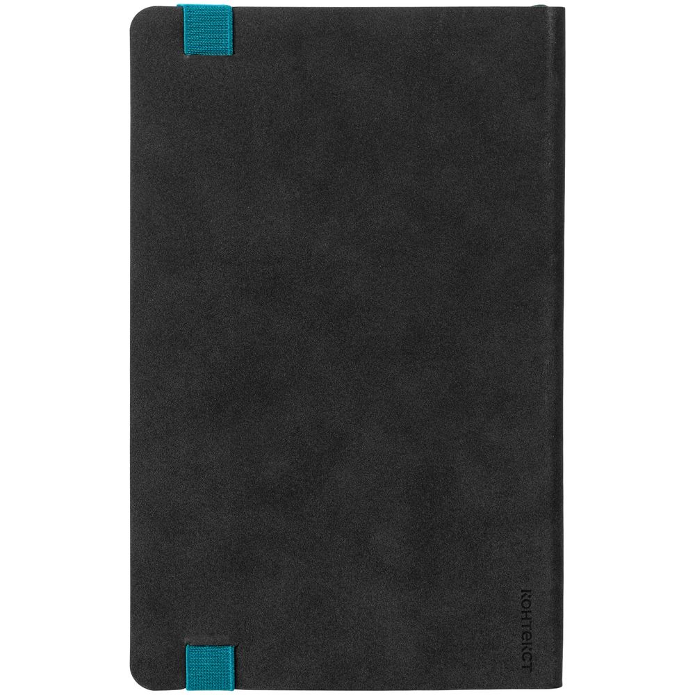 Ежедневник Velours, недатированный, черный с бирюзовым / Миниатюра WWW (1000)