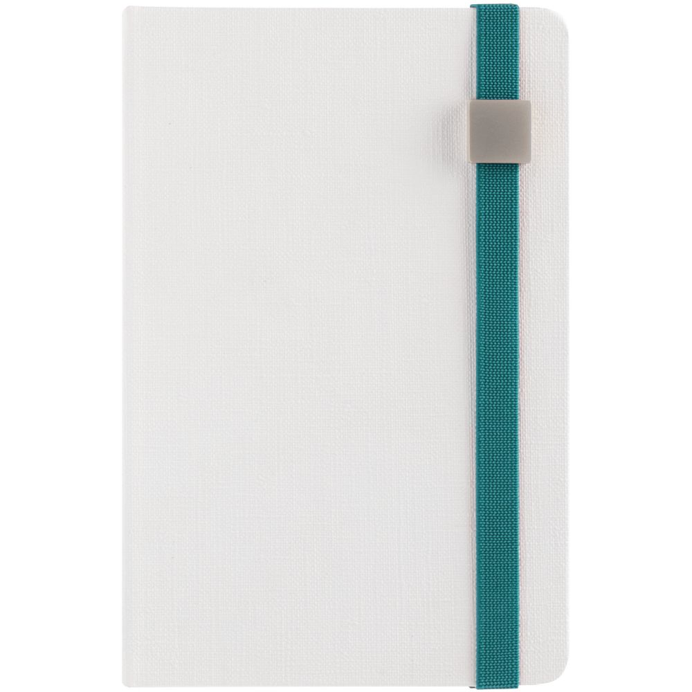 Блокнот Tex Metal, недатированный, белый с бирюзовым / Миниатюра WWW (1000)