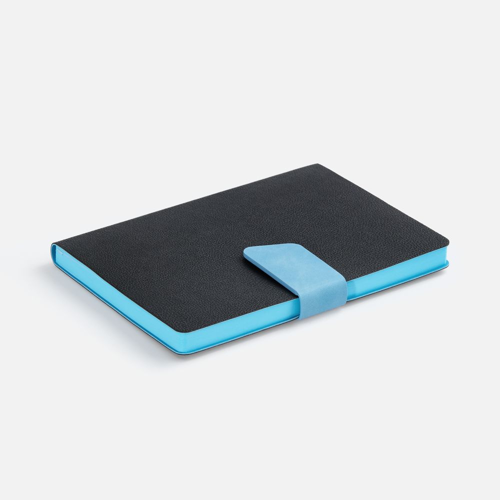 Ежедневник Boom, недатированный, черный с голубым / Миниатюра WWW (1000)