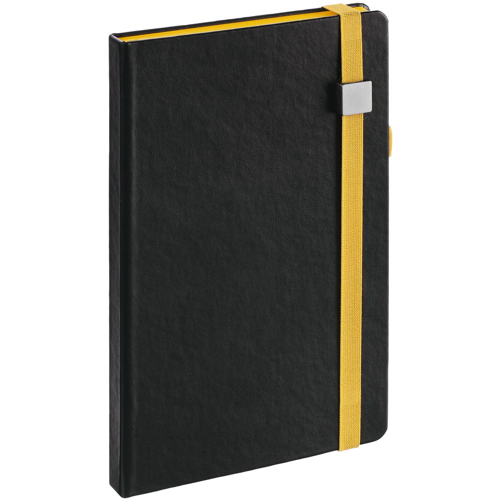 Ежедневник Ton Metal, недатированный, черный с желтым / Миниатюра WWW (1000)