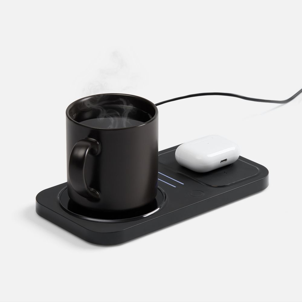 Беспроводное зарядное устройство с подогревом кружки Hot Task, черное / Миниатюра WWW (1000)