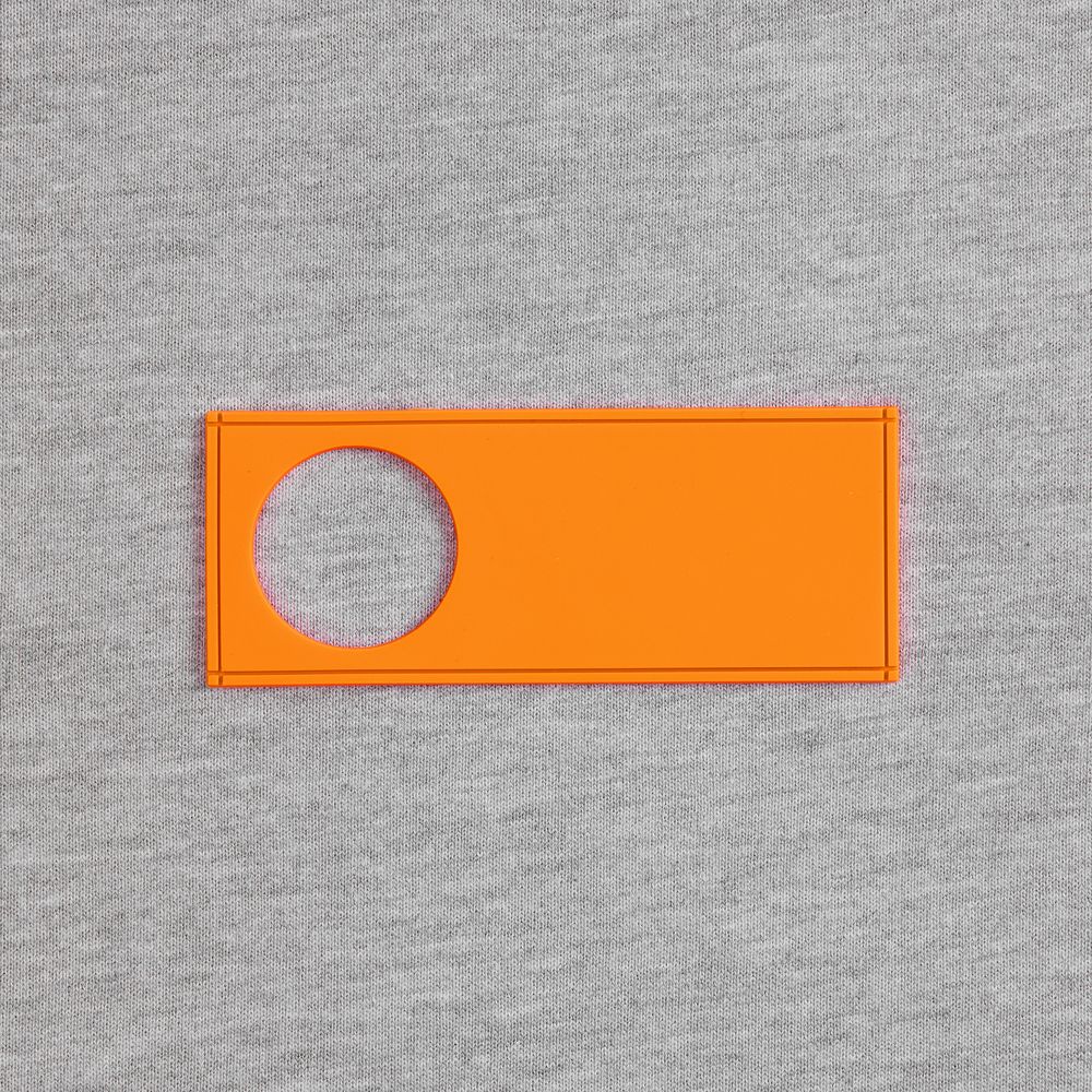 Лейбл из ПВХ с вырезом «Круг», оранжевый неон / Миниатюра WWW (1000)