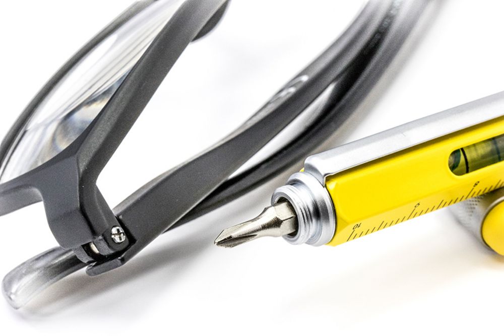 Ручка шариковая Construction, мультиинструмент, желтая / Миниатюра WWW (1000)