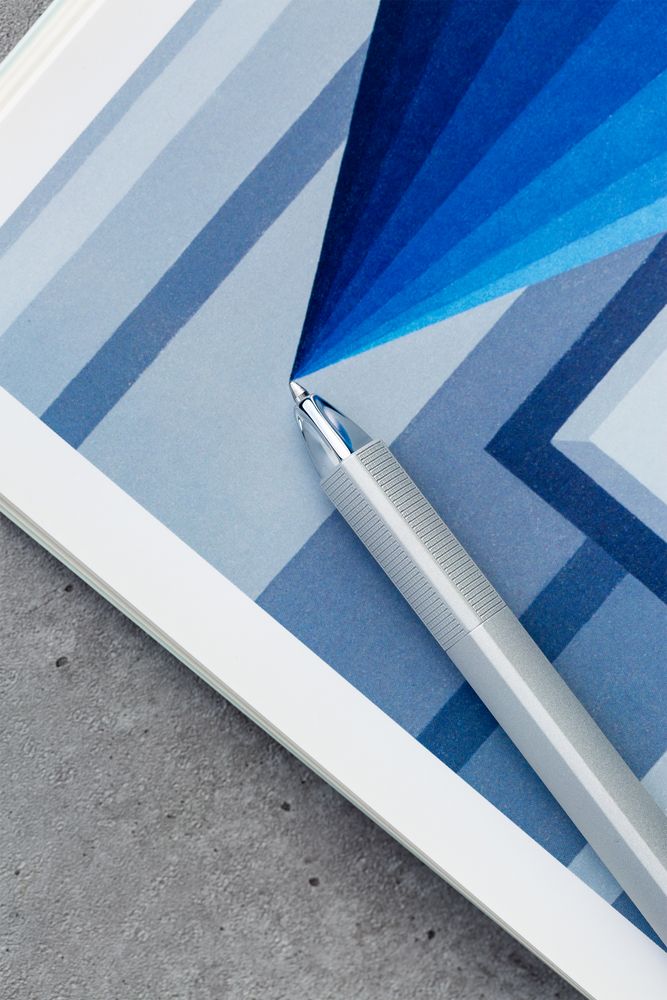 Ручка шариковая PF One, серебристая / Миниатюра WWW (1000)