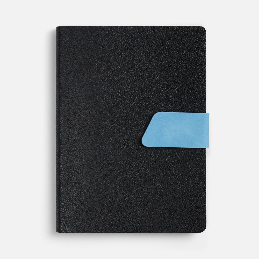 Ежедневник Boom, недатированный, черный с голубым / Миниатюра WWW (1000)