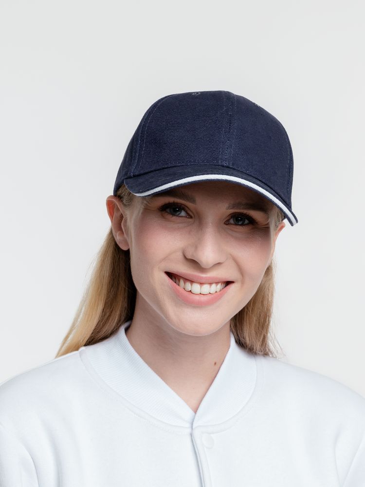 Бейсболка Generic, темно-синяя с белым кантом / Миниатюра WWW (1000)