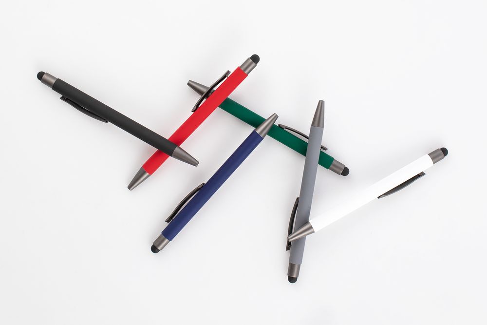 Ручка шариковая Atento Soft Touch со стилусом, красная / Миниатюра WWW (1000)