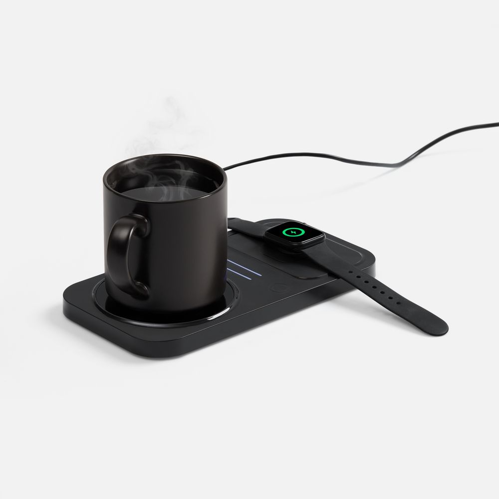 Беспроводное зарядное устройство с подогревом кружки Hot Task, черное / Миниатюра WWW (1000)