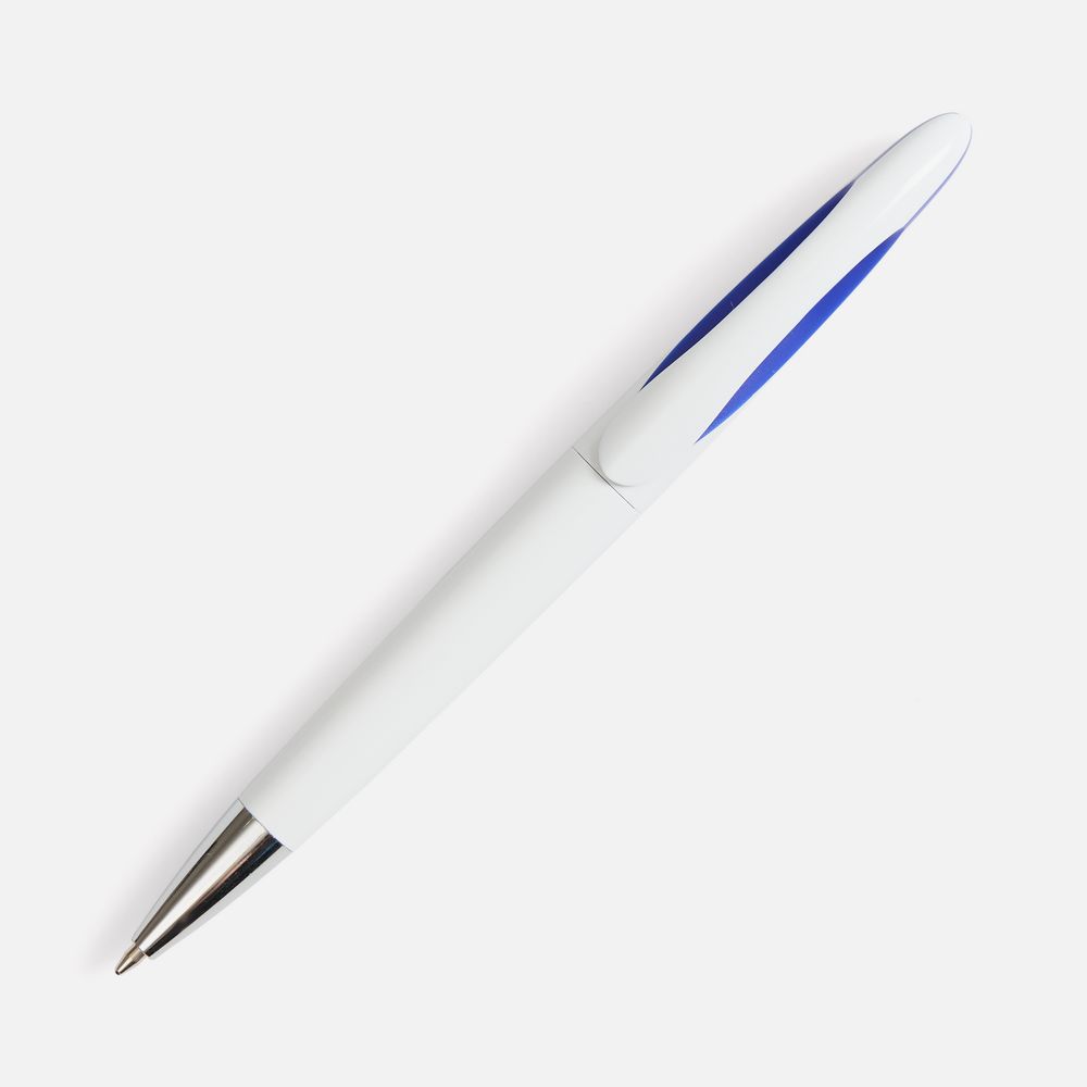 Ручка шариковая Nave, белая с синим / Миниатюра WWW (1000)