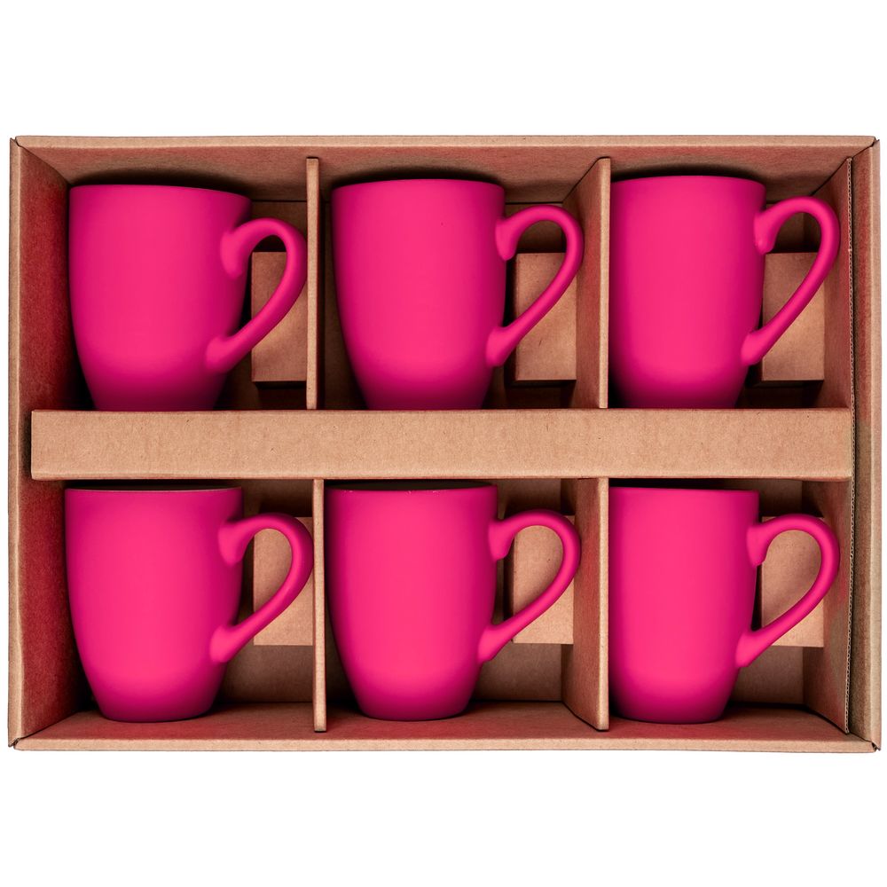 Набор кружек Good Morning c покрытием софт-тач, фуксия / Миниатюра WWW (1000)