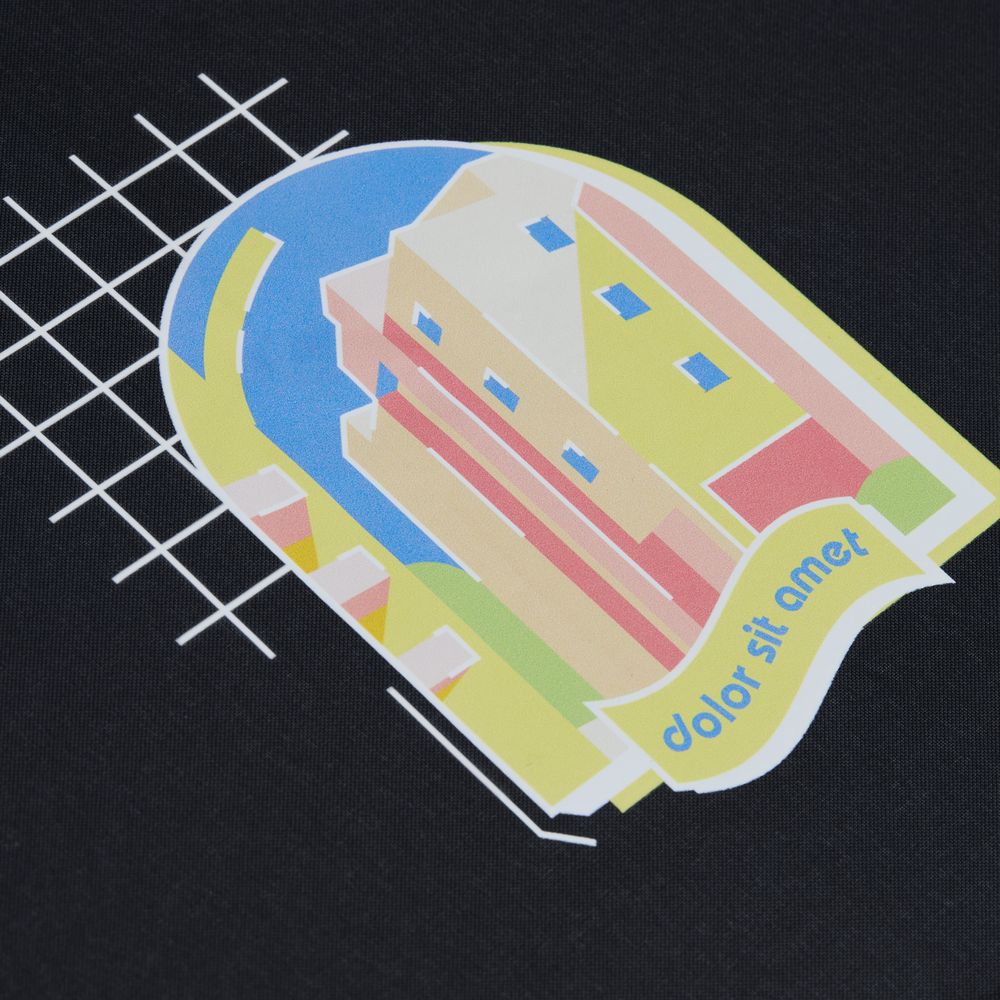 Зонт-трость Alessio, черный / Миниатюра нанесения (1000)