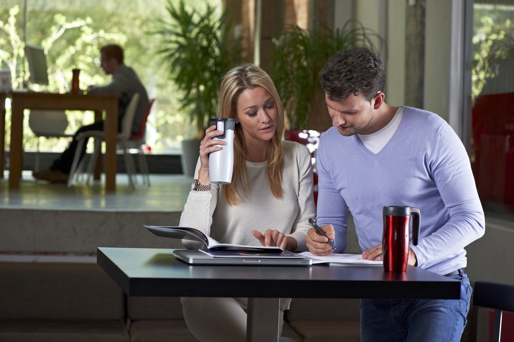 Термостакан Contigo West Loop, вакуумный, бирюзовый (морская волна) / Миниатюра WWW (1000)